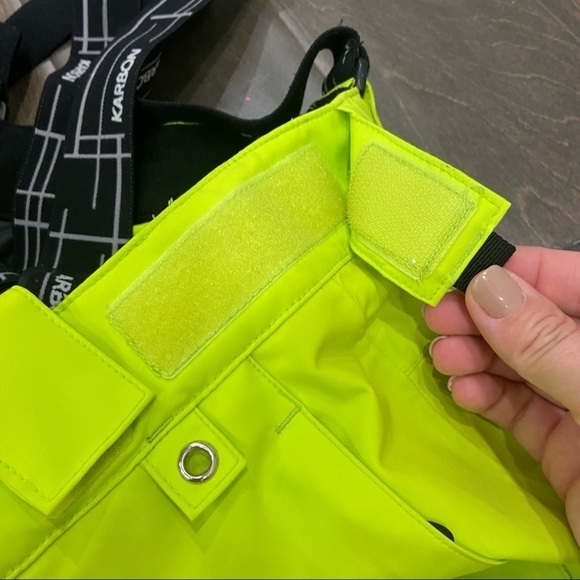 Karbon Neon Green Detachable Suspender Ski Pants and Jacket size Youth 14 - Picture 6 of 10